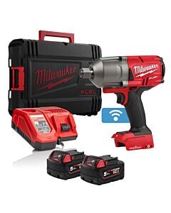 Buy Milwaukee M18ONEFHIWF34-502X M18 FUEL One-Key 18V 3/4 2033Nm Impact Wrench Kit - 2x 5Ah Batteries, Charger and Case by Milwaukee for only £459.86