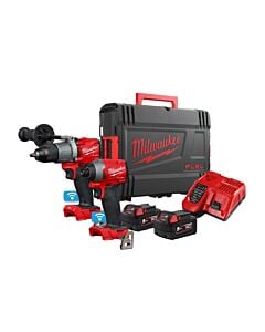 Buy Milwaukee M18ONEPP2A2-502X 18V FUEL ONE-KEY Combi Drill and Impact Driver Kit - 2x 5Ah Batteries, Charger and Case by Milwaukee for only £377.11