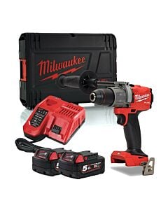 Buy Milwaukee M18FPD2-502X M18 FUEL™ 18V Combi Drill Kit - 2x 5Ah Batteries, Charger and Case by Milwaukee for only £248.40