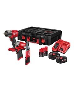 Buy Milwaukee M18FPP3N2-524P Fuel M12 & M18 3 Piece Tool Kit - 2x 12V 2Ah Batteries, 2x 5Ah M18 Batteries, Charger and Packout Case by Milwaukee for only £649.98