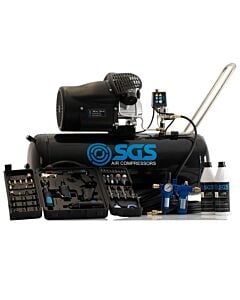 Buy SGS 100 Litre Direct Drive Air Compressor & 71pcs Air Tool Kit - 14.6CFM 3.0HP 100L by SGS for only £471.60