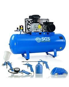 Buy SGS 150 Litre Belt Drive Air Compressor & 5 Piece Tool Kit - With FREE Oil by SGS for only £499.79