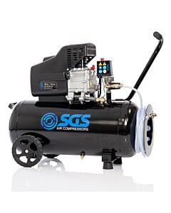 Buy SGS 50 Litre Direct Drive Air Compressor With Integrated Hose Reel - 9.5CFM 2.5HP 50L by SGS for only £127.49