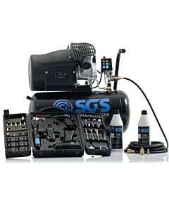 Buy SGS 50 Litre Direct Drive Air Compressor with 71 Pieces Air Tool Kit - 14.6CFM 3.0HP 50L by SGS for only £353.26