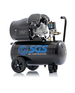 Buy SGS 50 Litre Direct Drive V-Twin High Power Air Compressor - 14.6CFM 3.0HP 50L by SGS for only £264.98