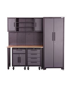 Buy SGS Garage Storage System Work Bench, Roller Cabinets, Wall Shelving & Side Cabinet STC600 by SGS for only £839.99