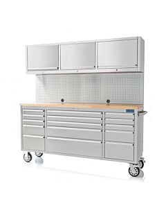 Buy SGS 72 Stainless Steel 15 Drawer Work Bench with Upper Cabinets by SGS for only £995.52