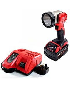 Buy Milwaukee M18TLED-501 M18 18V LED Torch Kit - 5Ah Battery and Charger by Milwaukee for only £93.47