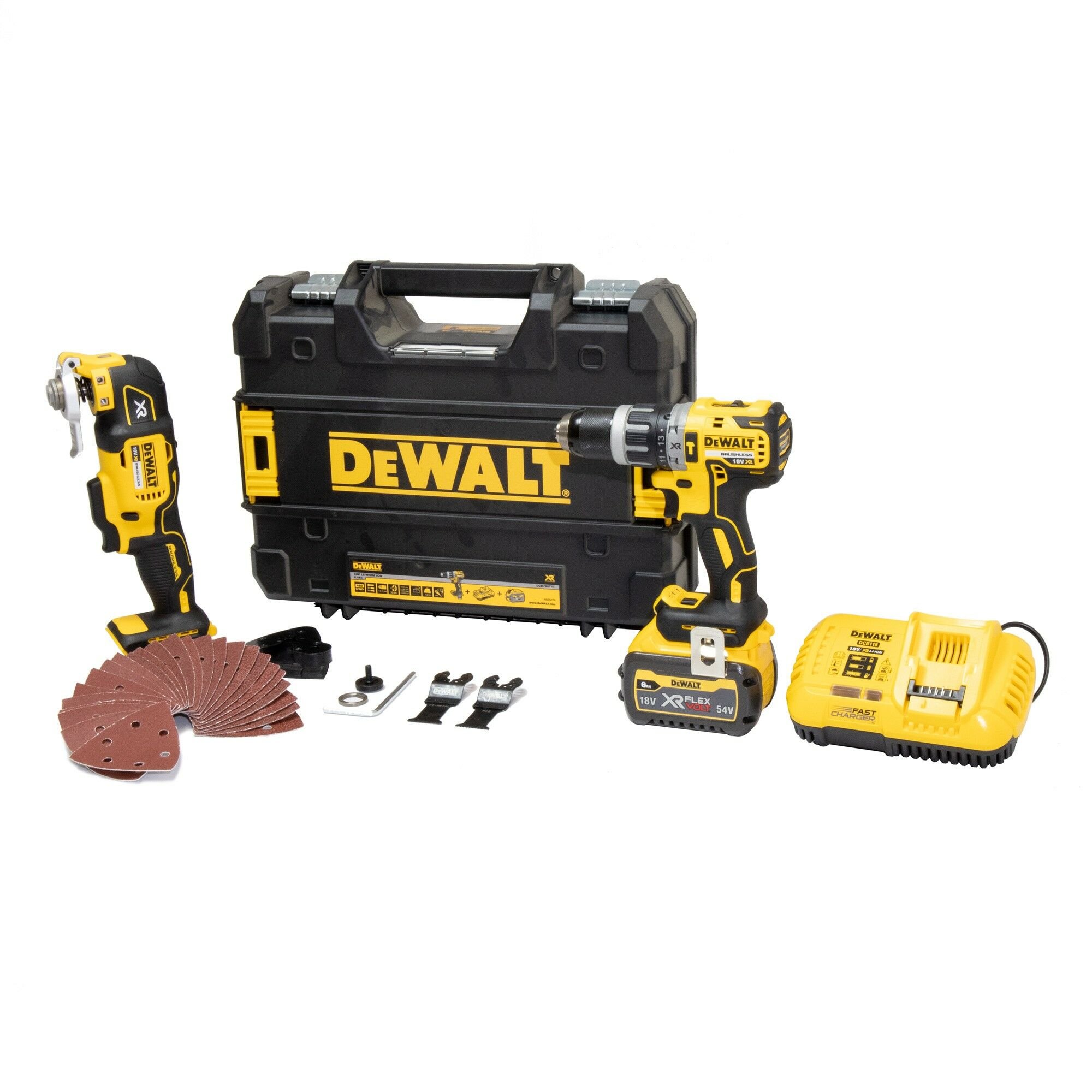 DeWalt DCD796T1T-K3 18V Combi Drill and Multi-Tool Kit - 6Ah Battery, Charger and Case