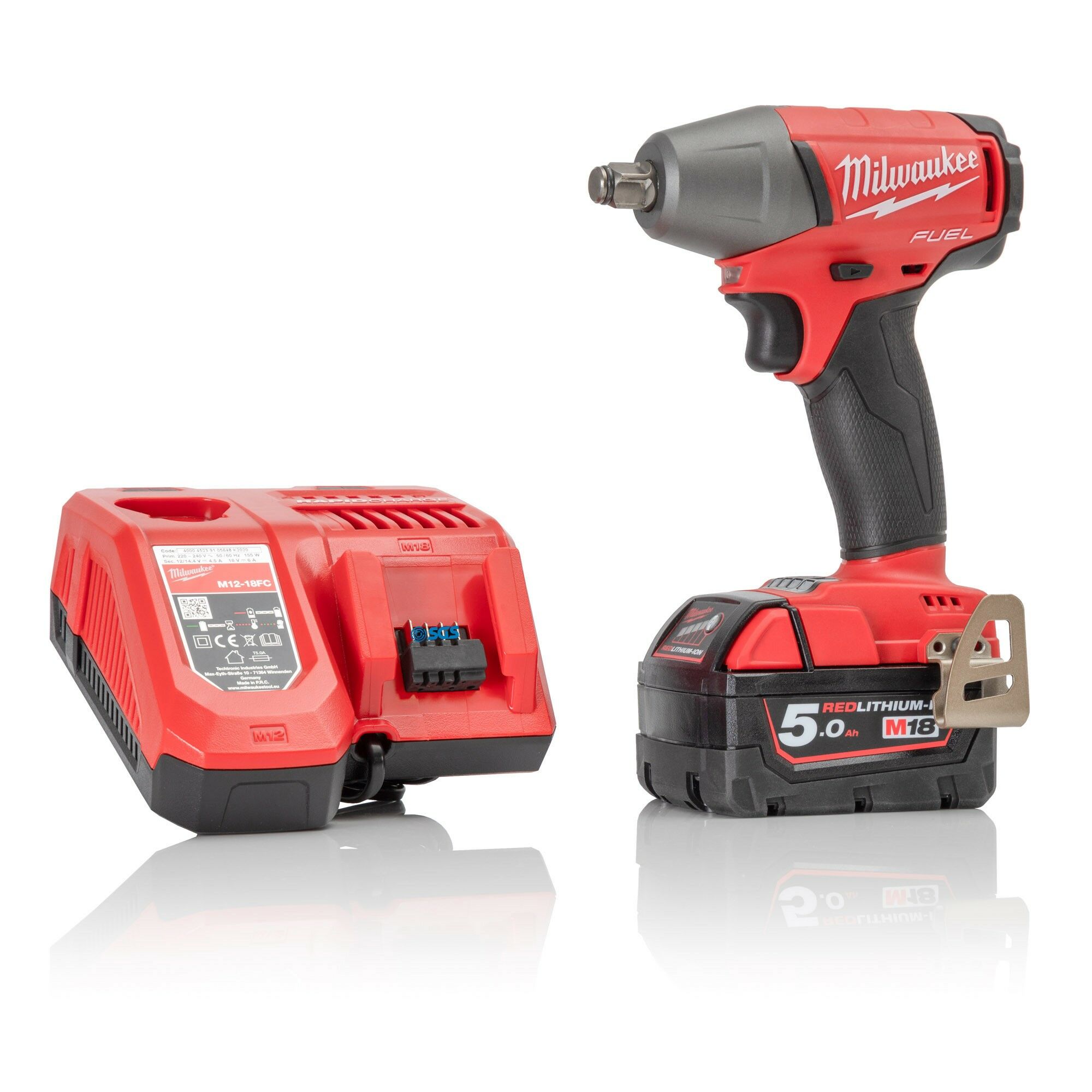 Milwaukee M18FIWF12-501 M18 FUEL™ 18V 1/2" 300Nm Impact Wrench Kit - 5Ah Battery and Charger