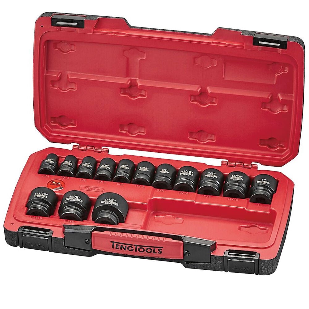 Teng Tools MECCA PRO 1/2in Impact Socket Set DIN AF 18 Pieces