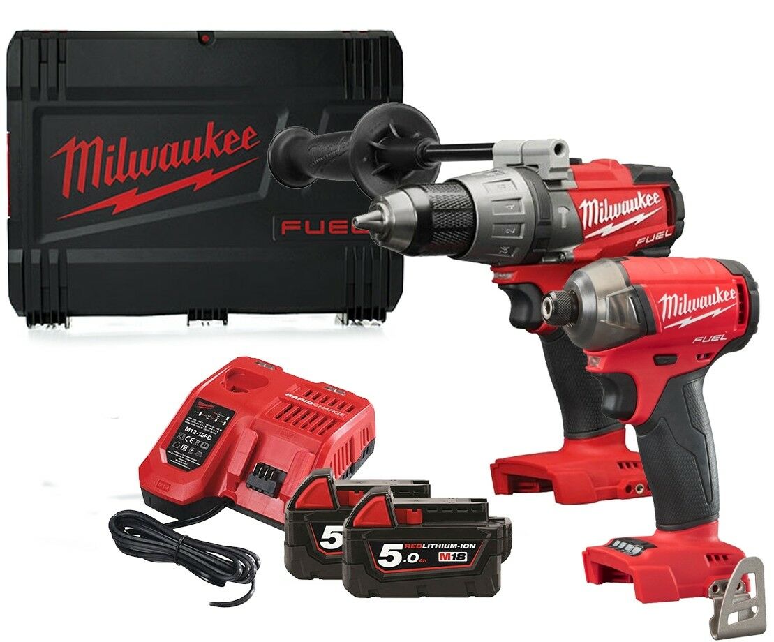 Milwaukee M18ONEPP2A-523X One-Key Percussion Drill & 1/4 Hex Impact Driver Twin Pack