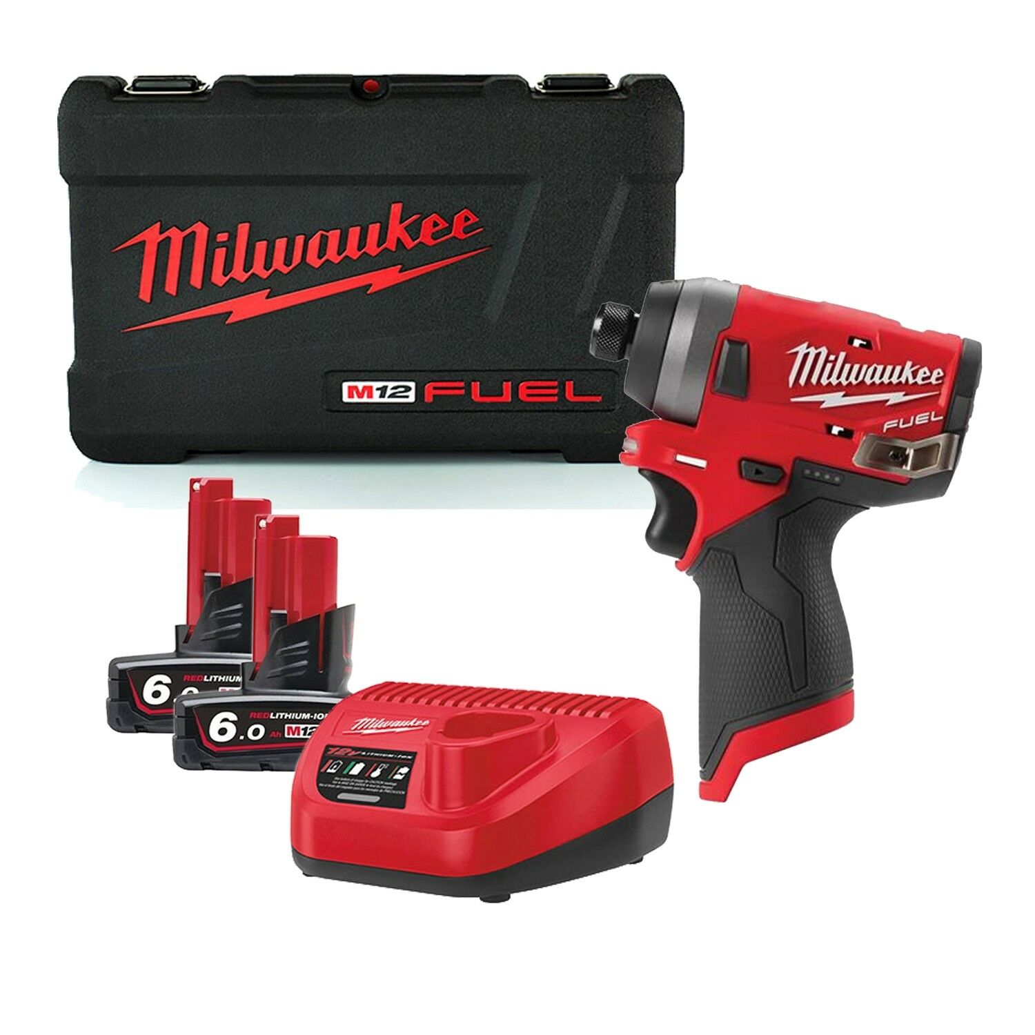 Milwaukee M12FID-602X M12 FUEL™ 12V Impact Driver Kit - 2x 6Ah Batteries, Charger and Bag