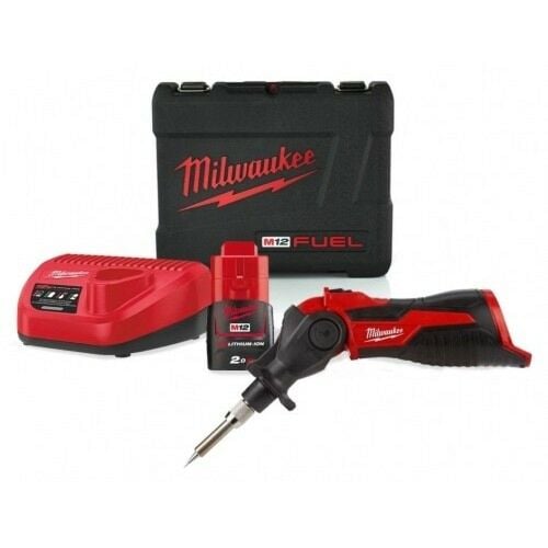 Buy Milwaukee M12SI-201C M12 12V Cordless Soldering Iron Kit - 2Ah Battery, Charger and Case by Milwaukee for only £141.54