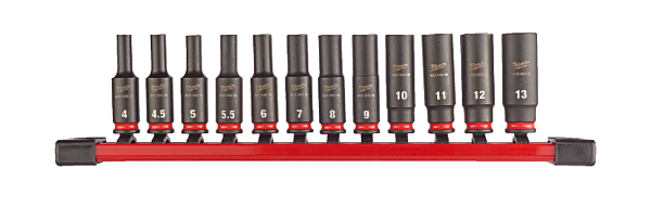 Buy Milwaukee 12 Piece SHOCKWAVE 1/4" Deep Impact Socket Set by Milwaukee for only £26.32