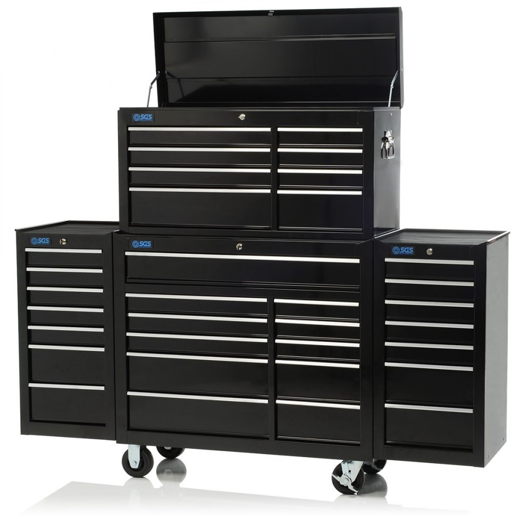 75" Professional 33 Drawer Tool Chest, Cabinet & Two Side Lockers
